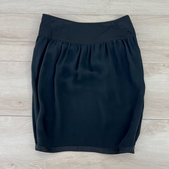 Stella McCartney x H&M Black 100% Silk Side Zip Pencil Skirt w/ Pockets 38/US 8 - Picture 7 of 14